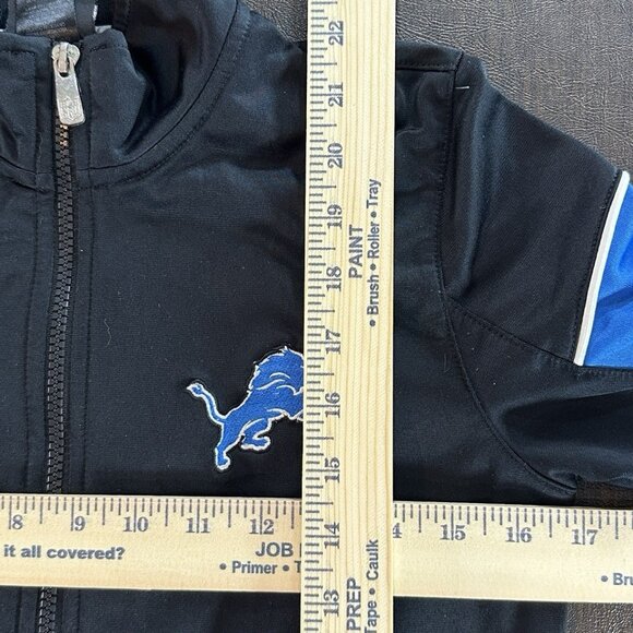 NFL Detroit Lions Youth Black and Blue Zip-up Track Style Sweatshirt. Sz Medium - Picture 4 of 10